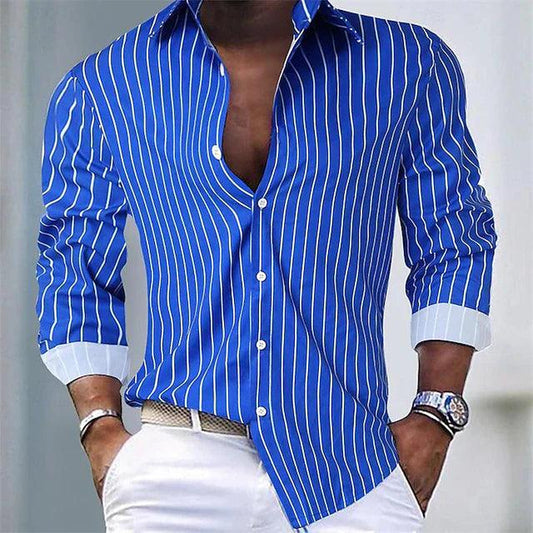 Chemise À Manches Longues Pour Hommes - Chemise Décontractée En Coton Pour L'Automne