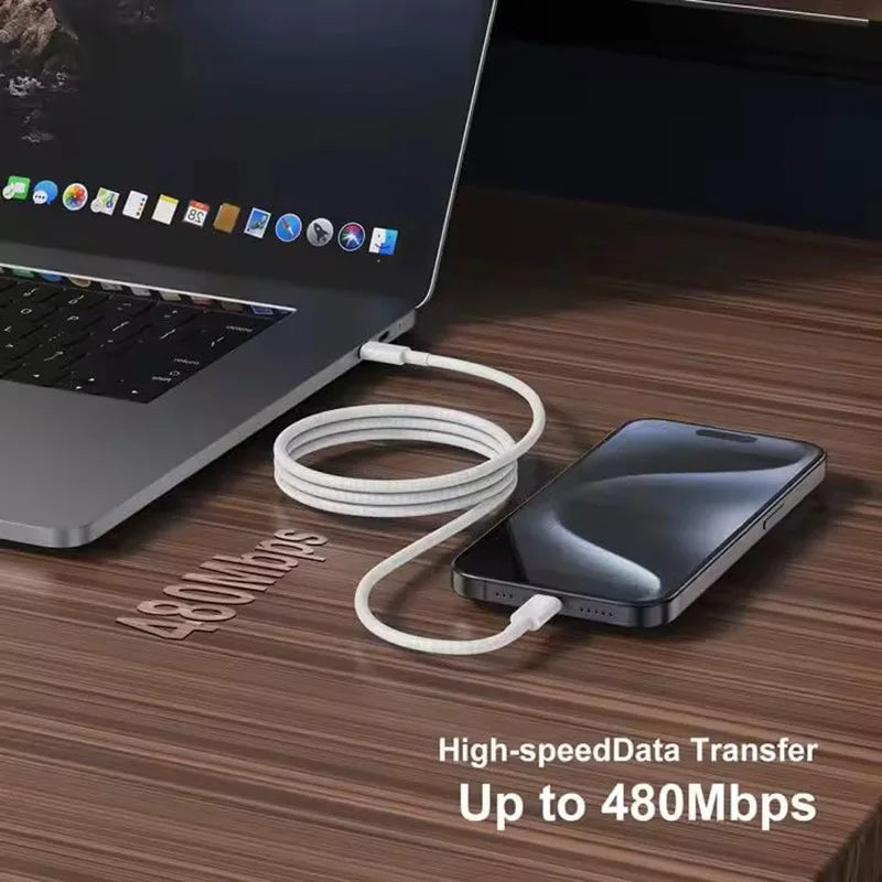 Cable USB C to USB C 60W Fast Charging for Type C Devices, MacBook, Phones etc
